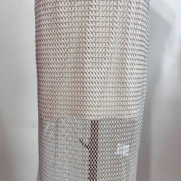 NWT HOUSE OF HARLOW CREAM SLEEVELESS MESH CRYSTAL RHINESTONE PARTY DRESS - XS - Picture 8 of 16